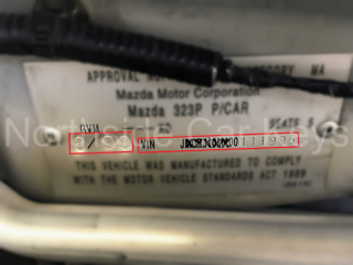 VIN Plate under bonnet with month & year VIN Plate under bonnet with month & year of manufacture