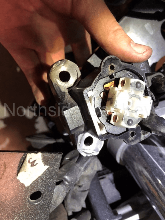 Motorcycle ignition inside view