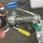 Ignition barrel removed from car for repair