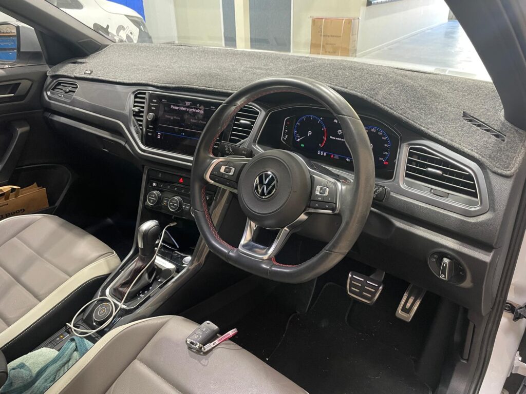 Interior view of Volkswagen T-Roc with new smart key supplied to customer