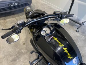 Harley Davidson Motorcycle VRS Series top view with repalcement smart fob by Northside Car Keys